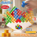 HelloKimi Tetris Tower Game Swinging Jenga Tetris Balance Toy Stacking Block Assembly Building Blocks Educational Toys for Kids Tetra Building Blocks Parent-child Interaction Puzzle Desktop Game.