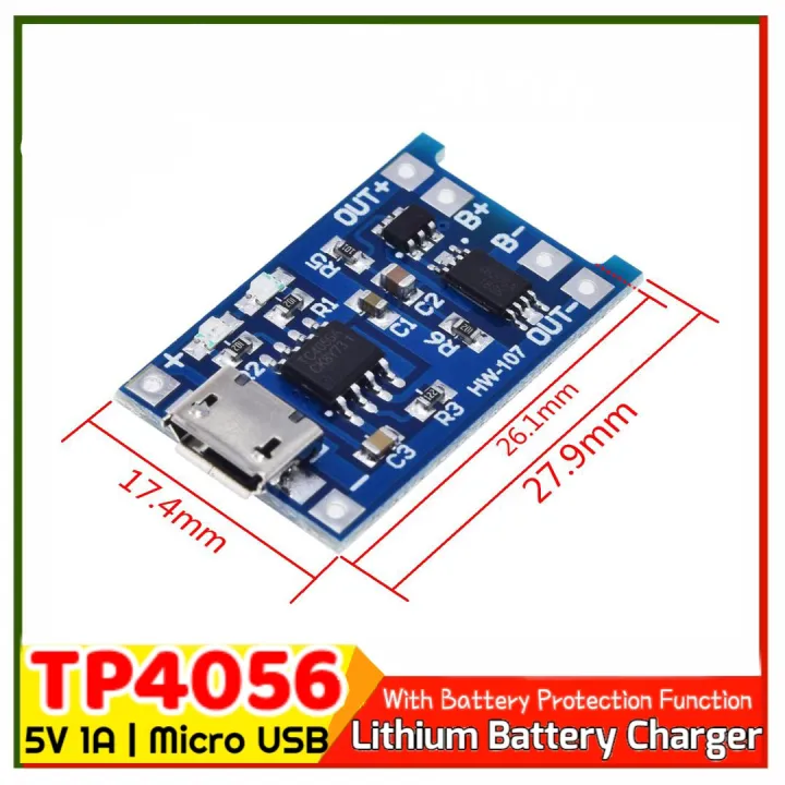 5V%201A%20Micro%20USB%2018650%20Lithium%20Battery%20Charging%20Board%20Charger%20Module+Protection%20Dual%20Functions%20TP4056%20-%20Image%202