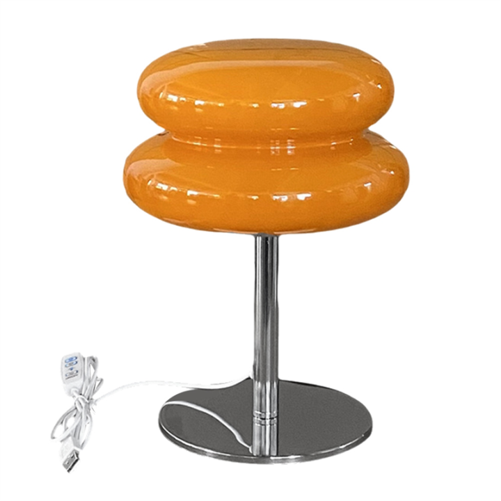 Retro Egg Tart Lamp Mid Century Modern Mushroom Lamp USB Desk Lamp Trichromatic Dimming Living Room Atmosphere Lamps D
