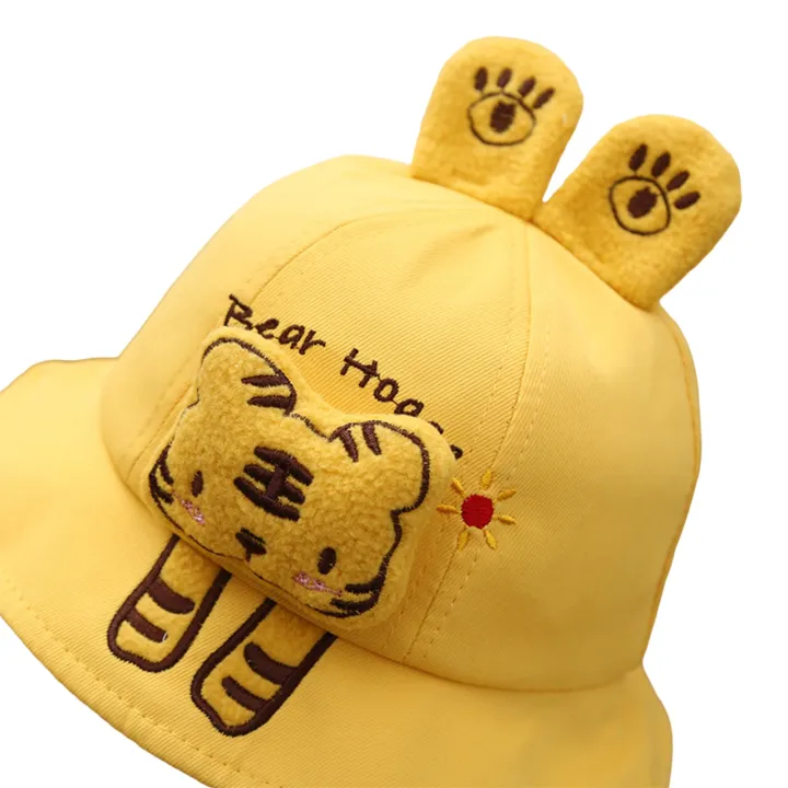 BeQeuewll%20Infant%20Boys%20Girls%20Fisherman%20Hat%203D%20Plush%20Cartoon%20Animal%20Bear/Dog/Tiger/Rabbit%20Wide%20Brim%20Sun%20Protection%20Cap%20Sunscreen%20-%20Image%202