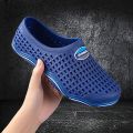 Hole Shoes Men's Summer Platform Beach Shoes Breathable Closed Toe Sandals Plastic Net Lovers Shoes Non-Slip Cover Closed-Toe Slippers. 