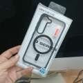For Samsung Galaxy S23 Transparent Mobile Back Cover compatible with MagSafe technology.