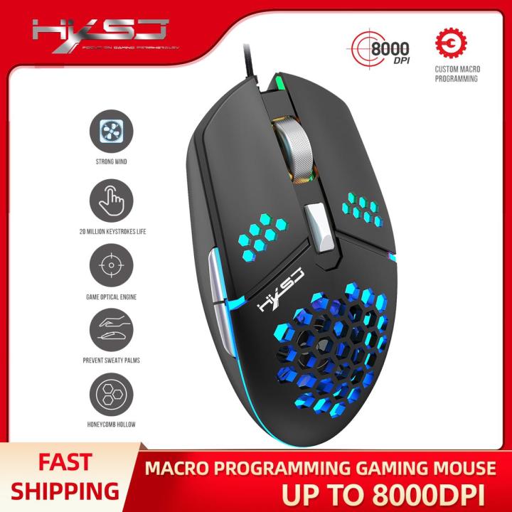 New Fan Mouse Macro Programming Colorful Luminous 6D Gaming Mouse ...