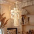 Macrame Tassel Lamp Shade Handmade Woven Lampshade for Home Living Room Cafe.