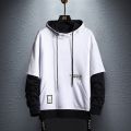 Patchwork Hoodie Men High Street Harajuku Hooded Sweatshirts Mens Letter Print Hoodies Streetwear Hop Pullover Hoodie.