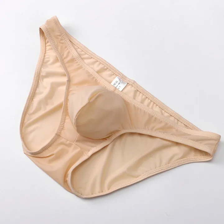 Cool%20Ice%20Silk%20Low-rise%20Underwear%20Men's%20Solid%20Smoth%20Seemless%20Briefs%20Soft%20Bugle%20Pouch%20Panties%20Comfortable%20Breathable%20Bikini%20-%20Image%202