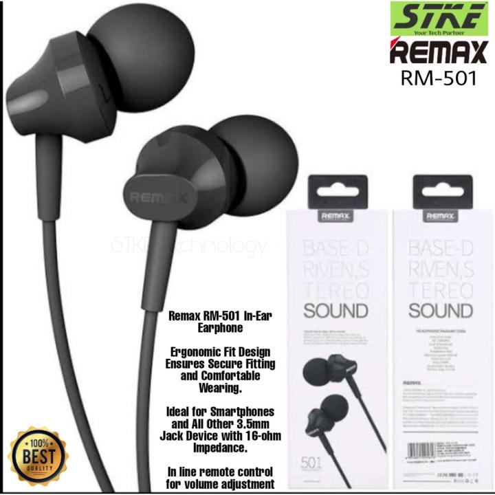 REMAX RM-501 High Performance Wired Earphone by STKE Technology | Daraz ...