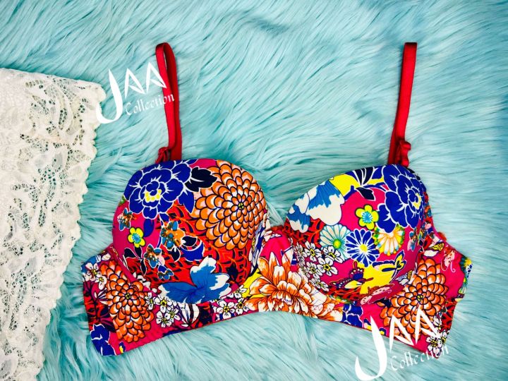 Women's%20Soft%20Comfortable%20Black%20Flower%20Printed%20Foam%20Bra%20for%20Sexy%20Girl%20-%20Image%202