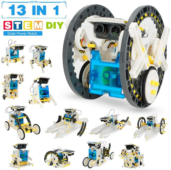 13 IN 1 Solar Robot DIY Stem Educational Kit Build Your Own Robot Kit Powered by the Sun with Solar Panel