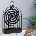 Birdcage Shape Iron Mosquito Coil Holder Stand Mosquito Repellent Incense Burner Holder Hanger For Indoor Home Living Room Bedroom Hotel-Black-1Pcs.