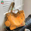 TAG Lifestyle Exclusive Design embroidery Canvas Tote Bag, Fashionable Top Handle With four Outside Pockets Trendy Fashionable Tote Bag for University, College Students Girls And Women.