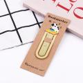 Cute Stationery Cartoon Reading Paper Cilp Japanese Metal Bookmark Kittens Book Mark Bookmark Cat Bookmark. 