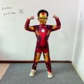 4-12Y Boy Iron Man Cosplay Costume Kids Superhero Mask Jumpsuit Set.