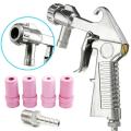 Sandblaster Sand Blast Kit Set Sandblasting Sand Spray Equipped with 4 Ceramic Nozzle Quick & connector for Anti-rust Home DIY / Silver. 