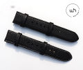 New Leather Watchband Wrist Strap 20mm 22mm 24mm With Silver Stainless Steel Buckle.