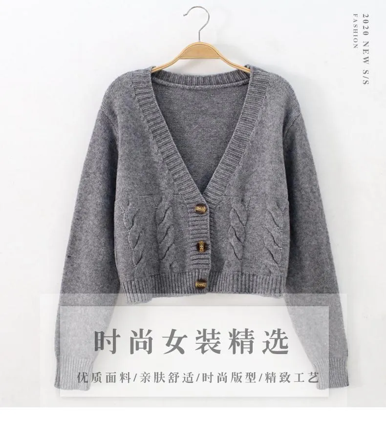 Woman Sweaters Women's Sweater 2020 Autumn Single-Breasted Knitted