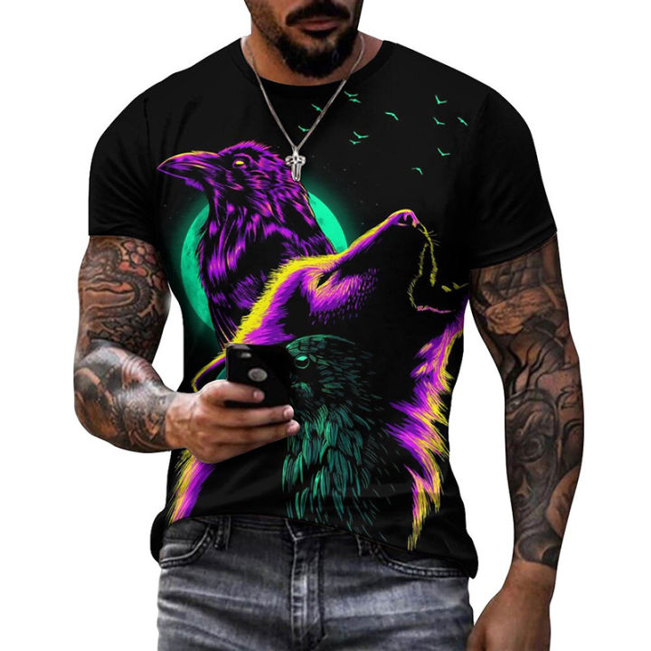 Bird Crow Dark Mighty Raven 3d Graphics T Shirts Men Clothing Casual Fashion O Neck Short Sleeve T-shirts High Quality Cool Tees