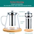 Brew Tea and Coffee in Style with Heat-Resistant Glass Tisset Flower Tea Potato Ketley Coffee Teapot - 900ml - A Unique Choice For Beverage Lovers.