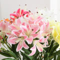1Pcs Artificial Silk Flower Bouquet Lily Bouquet Creative Bouquet Sweetheart Lily Send Friends Fresh Living Room Decoration. 