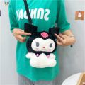 New Sanrio Kuromi Plush Bag Children Plush Bag Girls Backpack Kawaii Stuffed Toys Plushie Cartoon Women Bags Boys Birthday Gifts.