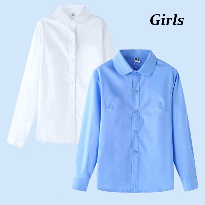 Girls%20School%20Blouse%20Shirt%20Long%20Sleeve%20White%20Shirt%20Sky%20Blue%20Formal%20Blouse%20Top%20For%20Student%20Ages%204-15%20Years%20Tops%20Children%20Clothes%20-%20Image%202