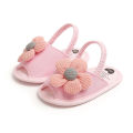 【7Rings Store】(New) summer baby girl sandals big flower soft cotton anti-slip newborn toddler Princess girl shoes elastic baby sandals.