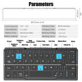 Folding Mini Wireless BT Keyboard With Magnetic Stand Aluminum Alloy Keypad For iPad iPhones Samsung Tablet Rechargeable Keypad.