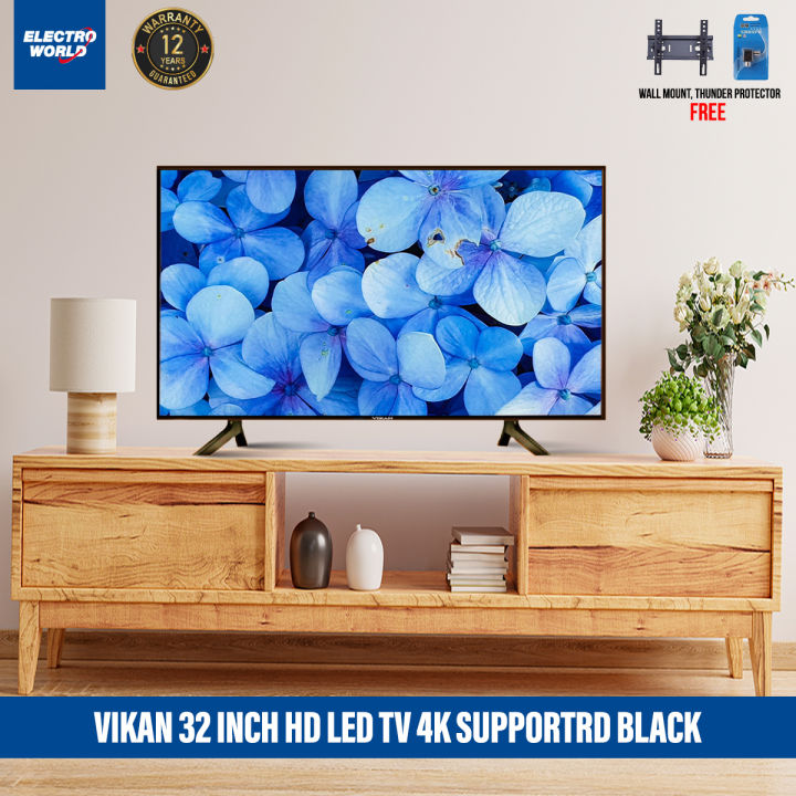 Vikan 32 Inch Hd Led Tv 4k Supportrd Black