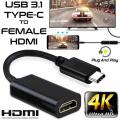 【Sell-Well】 USB-C C to Female Adapter / 1080P HD Audio Video Cable Adapter / USB 3.1 TV HDMI For MHL Android Phone.