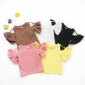 Blouse For Girls Shirts Summer Baby Shirt Cotton Off Shoulder Lotus Leaf Blouses Girls High Quality.