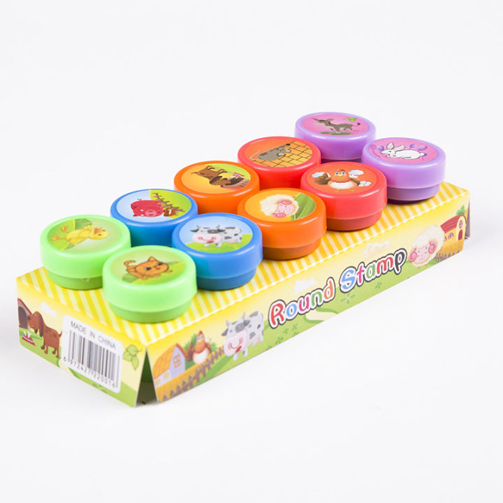 10pcs/lot%20Multicolor%20Children%20DIY%20Stamps%20Toy%20Children's%20Seal%20Cute%20Expression%20Dinosaur%20Cartoon%20Printing%20Kindergarten%20Sharing%20Baby%20Reward%20Toys%20-%20Image%206