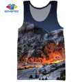 SONSPEE Snow Mountain Summer Ice Sea Beach Reef 3D Print Men's TaTops Casual Fitness Bodybuilding Gym Muscle Sleeveless Vest. 