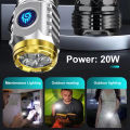 Powerful Mini LED Flashlight Super Bright Three-eyed Pocket Torch Type-C Rechargeable Waterproof Flashlight Outdoor Flash Light.