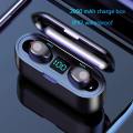 F9 Bluetooth Earphone V5.0 TWS Wireless Earphone LED Display Sports Wireless Headset With Microphone - Black. 