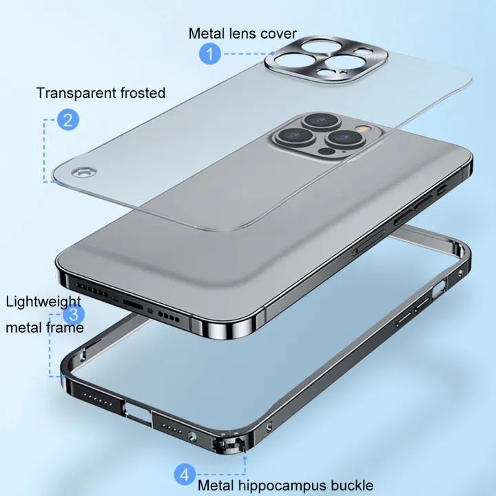 For%20iPhone%2014%20Pro%20Max%20Metal%20Frame%20Frosted%20PC%20Shockproof%20Phone%20Case%20-%20Image%204