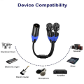 1PC 1 Male to 2 Female XLR Cable Y Splitter Microphone Cable Y-Splitter Balanced.