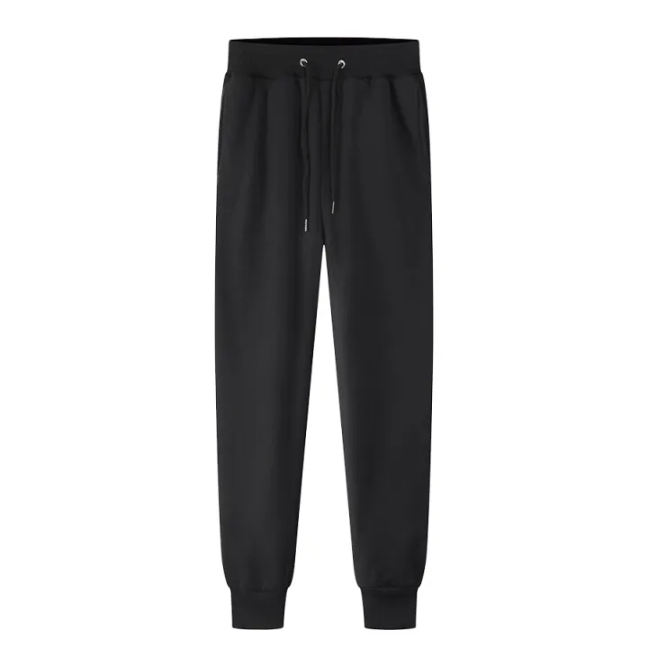 Sports%20Pants%20Men'S%20Fleece%20Autumn%20And%20Winter%20Trousers%20Jogging%20Fashion%20Ladies%20Casual%20Pants%20Black%20And%20White%20Solid%20Color%20-%20Image%204