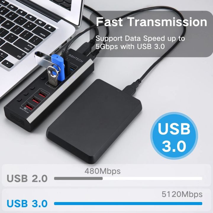 RSHTECH%20USB%20Hub%20Multi%20USB%20Splitter%207Ports%20Multiple%20Expander%203.0%20Hub%205Gbps%20Data%20Transfer%20QC3.0%2036W%20Individual%20On/Off%20Switches%20-%20Image%204