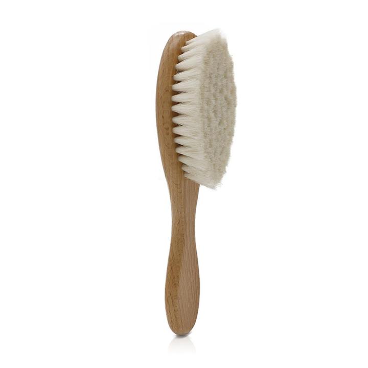 Nyt Mimgo Wooden Baby Hair Brush For Newborns Infant Hair Comb Soft Wool  Hair Scalp Device Ideal For Baby Cradle Cap Care Hairbrush