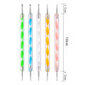 5Pcs/set Nail Art Double-Ended Spiral Dotting Pen Acrylic Gel Polish Polka Dot DIY Painting Nail Art Point Drill Pen Manicure Kit.