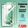 2Pcs Fingerprint Unlocking 0.18mm 9H Tempered Glass For Samsung Galaxy S24 Ultra S23 S22 S21 Plus FE Note 20 Screen Protector. 