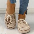 Summer Slippers Shoes Woman Closed Toe Breathable Flip Flops Women Hollow Out Lace Up Outdoor Slides Women Flat.
