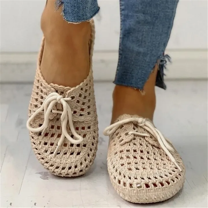 Summer%20Slippers%20Shoes%20Woman%20Closed%20Toe%20Breathable%20Flip%20Flops%20Women%20Hollow%20Out%20Lace%20Up%20Outdoor%20Slides%20Women%20Flat%20-%20Image%206