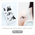 New Little Fresh Waterproof Mountain River Black and White Personalized Temporary Tattoo Hand Sticker. 