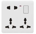 8 Pin Electrical Socket – Double 3 Pin Extension Board Type (Durable) 1 Pcs + 1 Tester Free.
