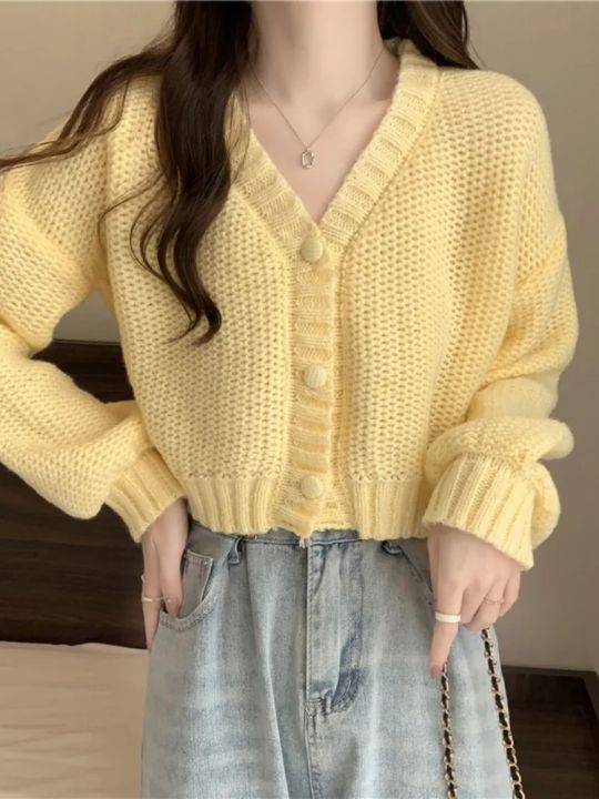 ITOOLIN%20Women%20Sweater%20Cardigan%20V-Neck%20Button%20Up%20Casual%20Knit%20Sweater%20Coat%20Sweet%20Cardigan%20Coat%20For%20Women%202023%20Autumn%20Winter%20-%20Image%205