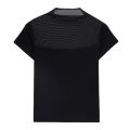 2023 Black Mesh Micro-Transparent Lace Stitching T T-shirt Summer New Hot Girl Slim Fit Fashion Short Sleeve Top Women's Clothing. 