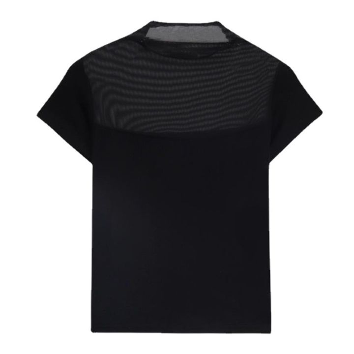 2023%20Black%20Mesh%20Micro-Transparent%20Lace%20Stitching%20T%20T-shirt%20Summer%20New%20Hot%20Girl%20Slim%20Fit%20Fashion%20Short%20Sleeve%20Top%20Women's%20Clothing%20-%20Image%205