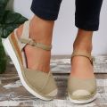 Women Closed Toe Wedge Sandals Women 2023 Summer Buckle Strap Gladiator Shoes Woman Fashion Espadrilles Platform Sandalias Mujer.