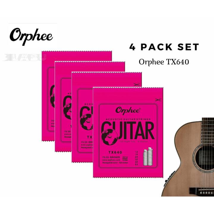 Orphee TX640 Acoustic Guitar Strings 4 Pack/ Set